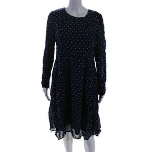 Luxe By Seraphine Womens Navy Polka Dot Long Sleeve Maternity Dress Size 10
